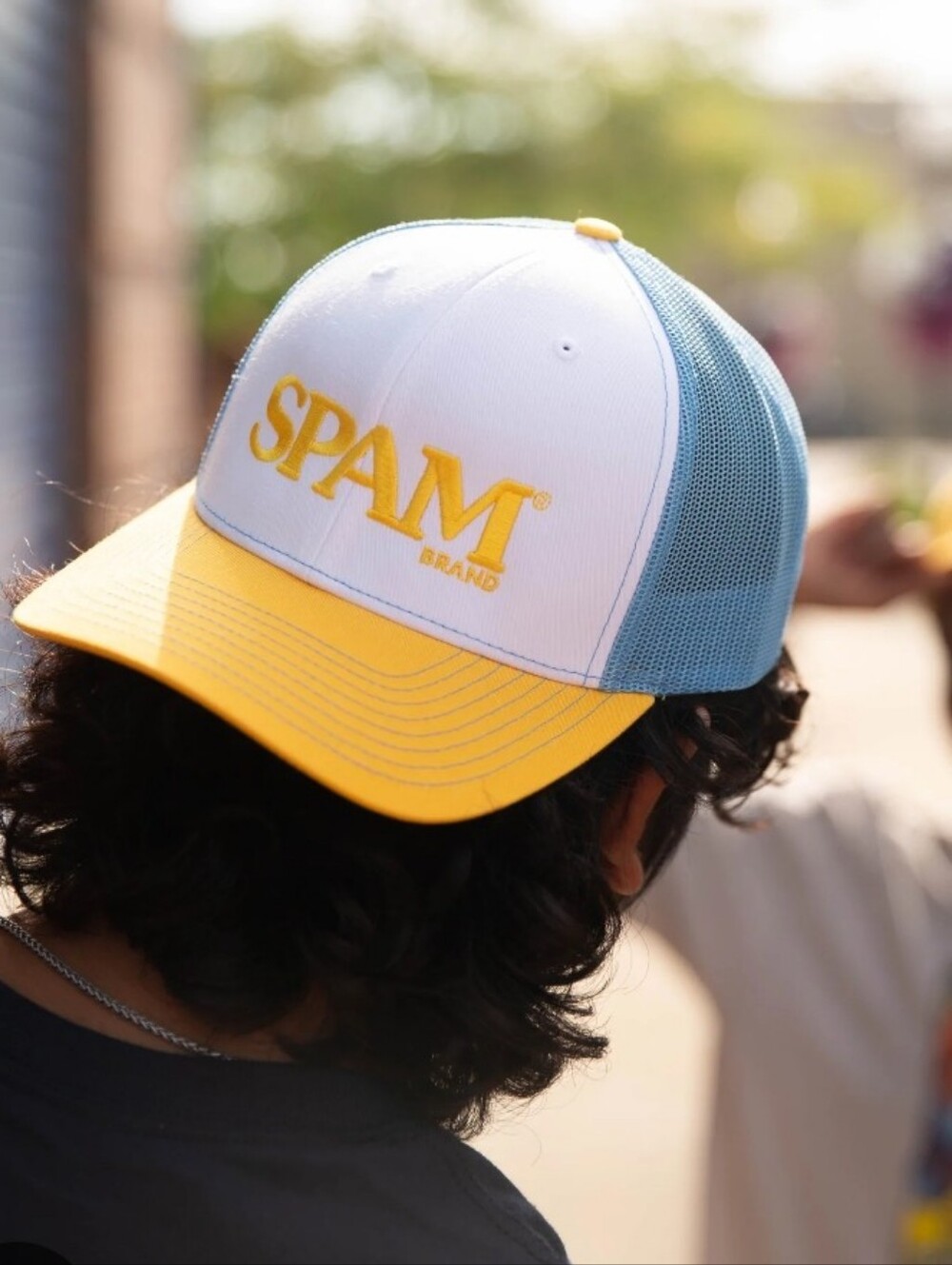 SPAM  Trucker Hat - White, Yellow & Blue